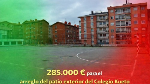 285.000 euro inbertituko dira Kueto herri-ikastetxeko jolastokia birgaitzeko