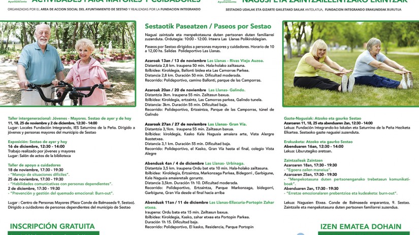 El Ayuntamiento y Fundación Integrando retoman el programa  ‘+ Sestao con sus mayores‘