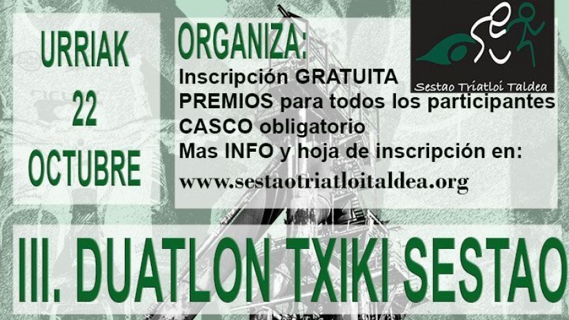 Inscritos 250 niños y niñas para participar en el Duatlón Txiki de Sestao