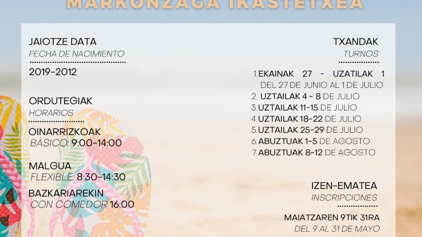 Del 9 al 31 de mayo permanecerá abierto el plazo de inscripción para el programa Udako Ludoteka