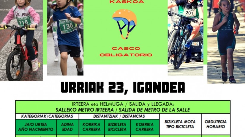 El Duatlon Txiki regresa este domingo tras dos años de ausencia por la pandemia