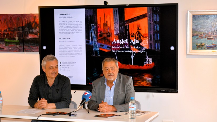 Turismo Bulegoak Angel Aja pintorearen erakusketa bat inauguratu du