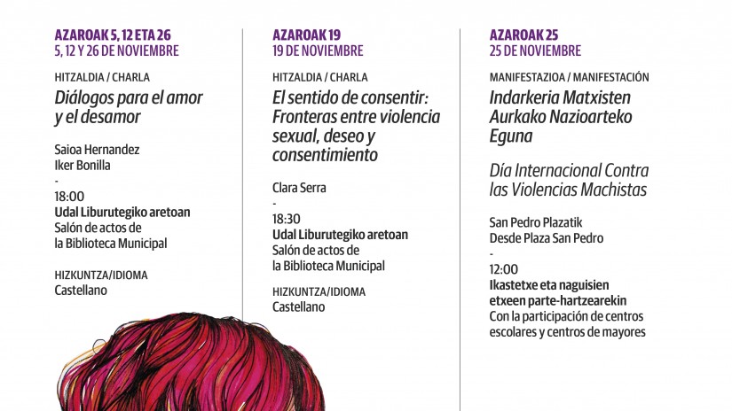 Sestao organizará dos charlas y una manifestación liderada por escolares para reivindicar la lucha contra la violencia machista