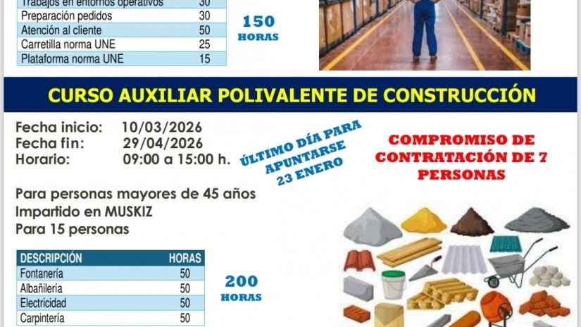 Sestao promoverá formación con salida laboral para 15 personas desempleadas
