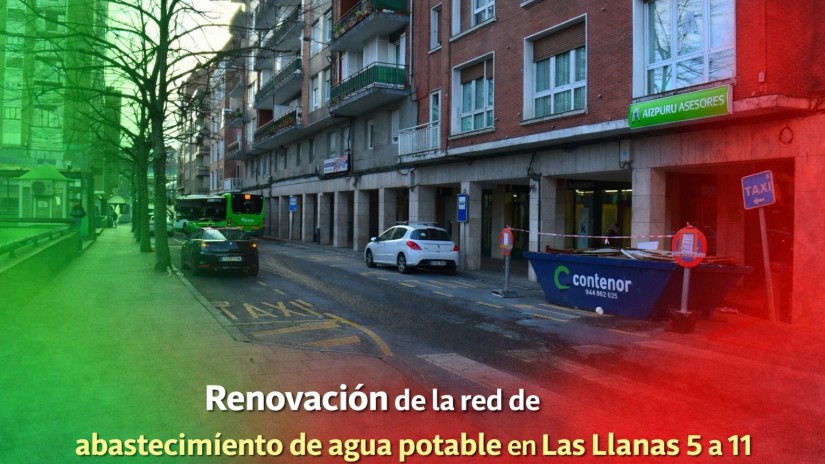 Sestao iniciará en febrero las obras de renovación de abastecimiento de agua potable en Las Llanas 5 a 11