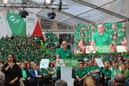 Bilbao. Mitina Arriaga plaza. Andoni Ortuzar, Iñigo Urkullu,   Aitor Esteban, Joseba Agirretxea, Mikel Legarda